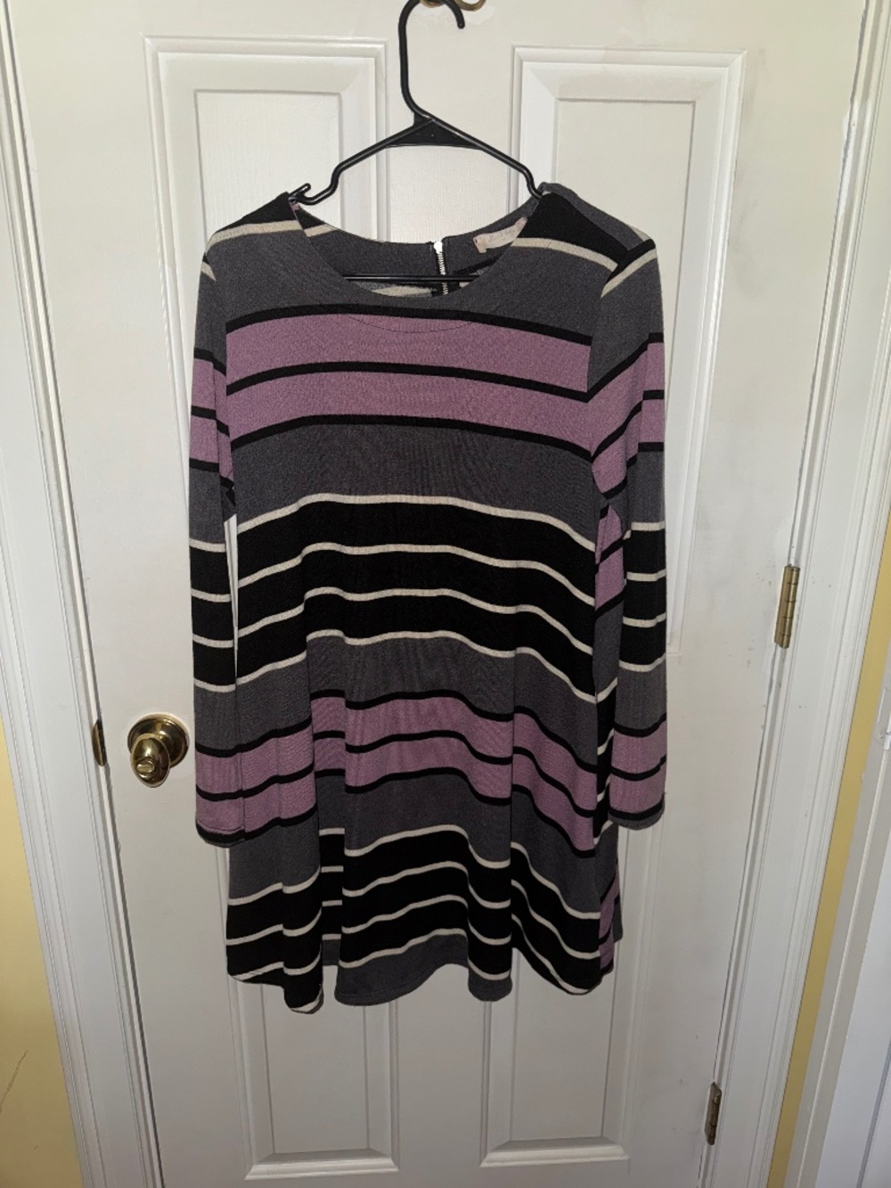 Altar'd State purple/grey striped sweater dress NWOT